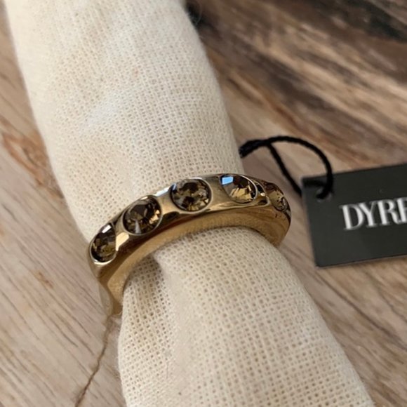 Dyrberg/Kern Galiette brown Swarovski crystal ring - Picture 3 of 6